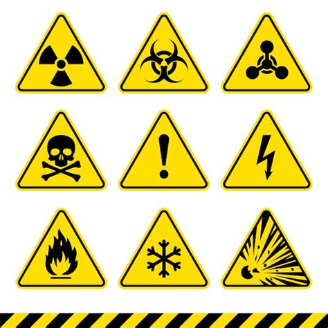 Premium Vector Warning Signs Set Danger Icons