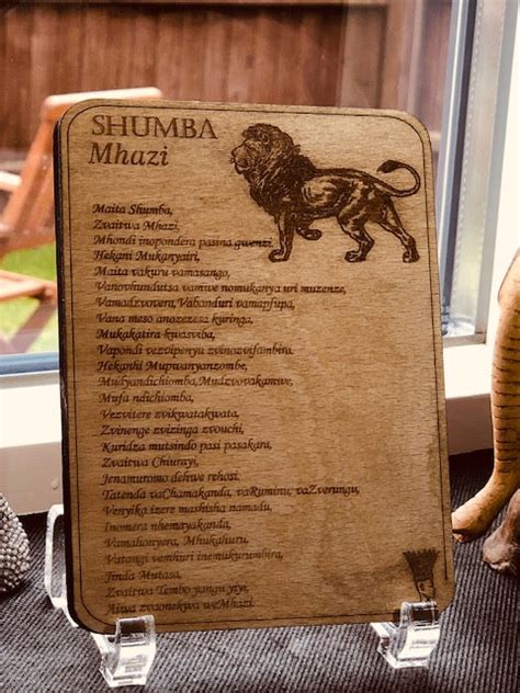 Shumba Mhazi Detembo Wooden Plaque Zimnative
