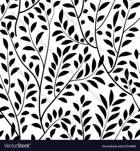 Floral Leaves Seamless Pattern Garden Branch Vector Image