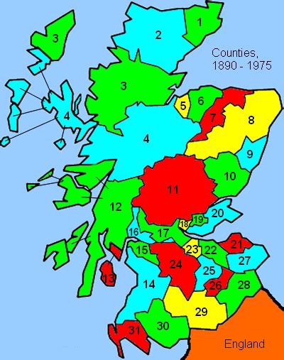 Genuki County Map Of Scotland All Of Scotland
