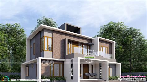 2250 Square Feet 4 Bedroom Flat Roof Contemporary House Kerala Home