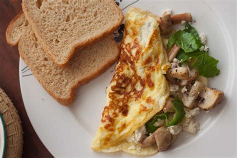 Mushroom Goat Cheese Omelette With Spinach Recipe Recipefiesta