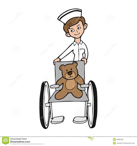 Motorcycles, bicycles, wheelchairs & more vehicles at mr. Nurse wheel chair bear stock vector. Illustration of smile ...
