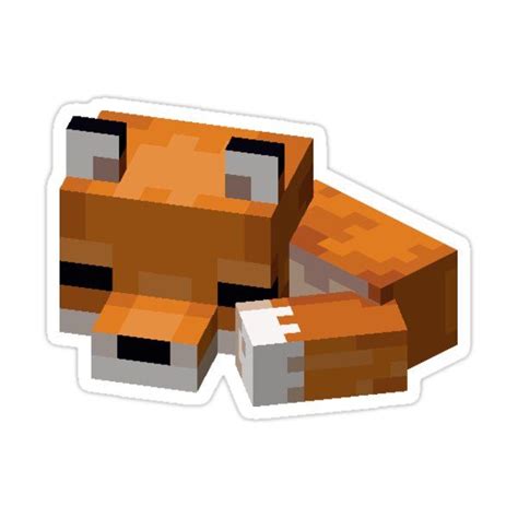 Sleeping Baby Minecraft Fox Sticker By Hayden Mccain Minecraft