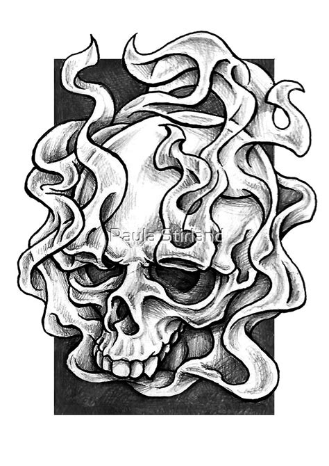 Smokey Skull Design By Paula Stirland Redbubble