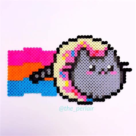 Donut Nyan Cat Perler Bead Pattern Bead Sprites Characters Fuse Images And Photos Finder