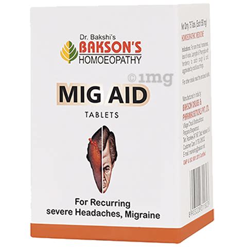 Baksons Mig Aid Tablet Buy Bottle Of 75 Tablets At Best Price In