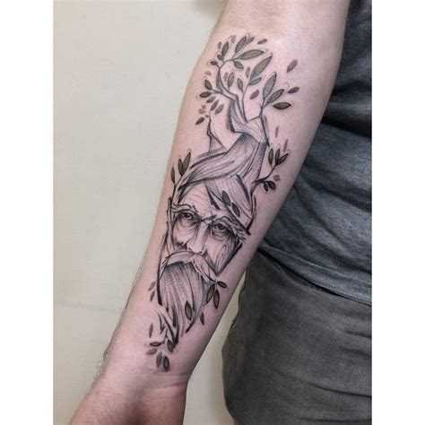 Sketch Work Druid Tattoo On The Inner Forearm