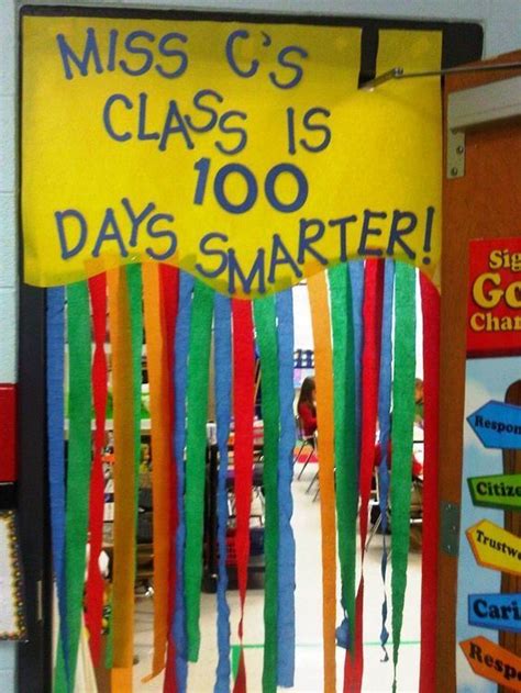 Door Decoration For The 100th Day Of School Teaching Holidays School