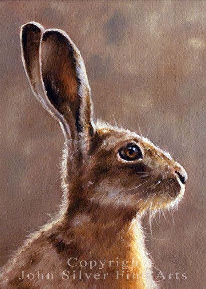 Aceo Print Wild Hare From An Original Painting By Award Winning