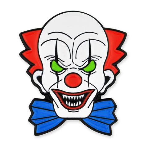 Pinmarts Scary Evil Clown Halloween Enamel Lapel Pin Very Nice Of