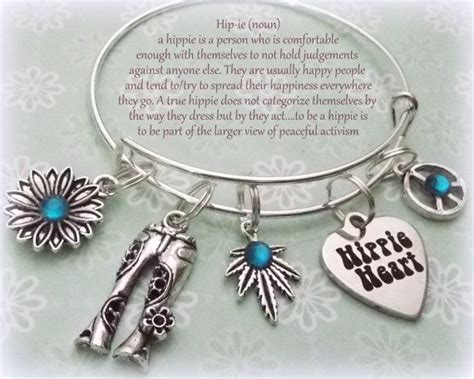> a2a what are some gift ideas for hippies? Hippie Heart Charm Bracelet Gift for Hippie Girl Gift for ...