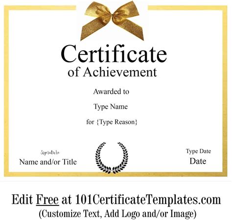 Free Printable Certificate Of Achievement Customize Online