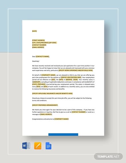 Offer Letter Templates 17 Word Pdf Documents Download