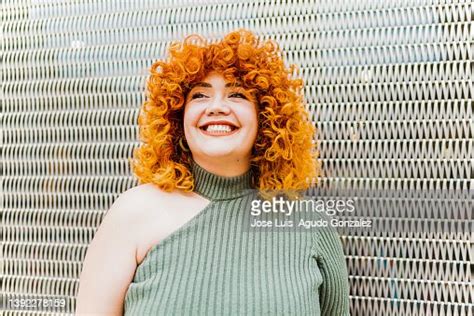 Closeup Of Smiling Chubby Redhead Young Woman Smiling Chubby Redhead