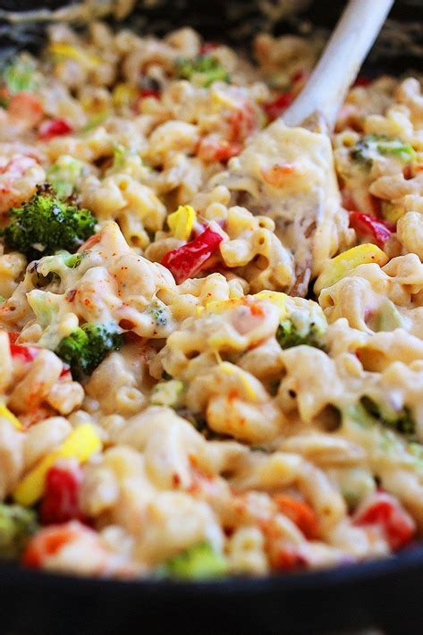 You can just steam some fresh broccoli and spoon some of this. Roasted Vegetable Mac and Cheese Recipe