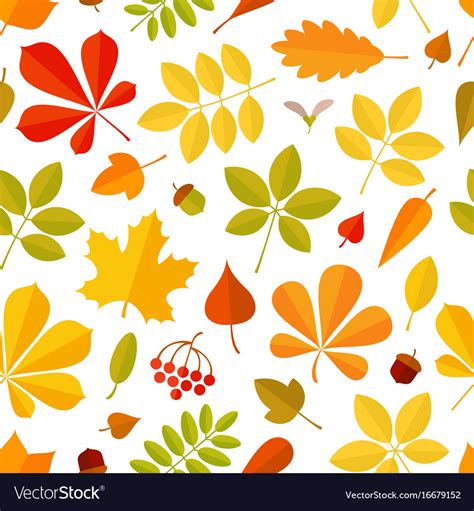 Seamless Pattern Autumn Falling Leaf Isolated On Vector Image