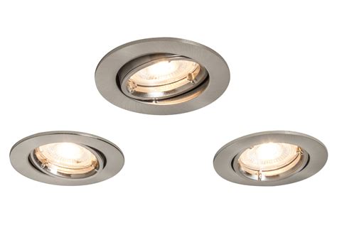 Colours Brushed chrome LED Adjustable Recessed downlight 4.9 W IP20, Pack of 3 | Departments ...