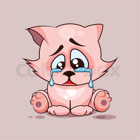 Sad Cat Crying Stock Vector Colourbox