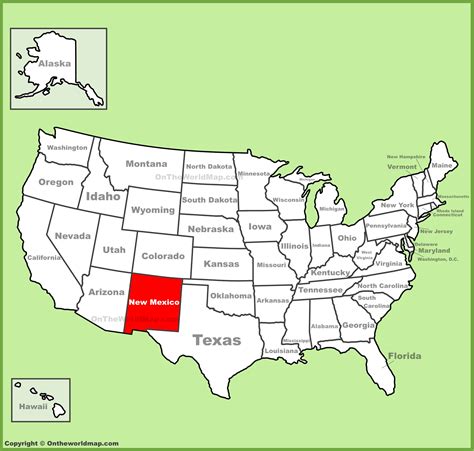 Comprising an area of 121,589 square miles, new mexico is the 5th santa fe is the capital of new mexico, while albuquerque is the largest city of the state. New Mexico location on the U.S. Map
