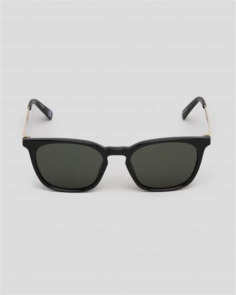 Le Specs Huzzah Sunglasses In Black Green Mono City Beach Australia