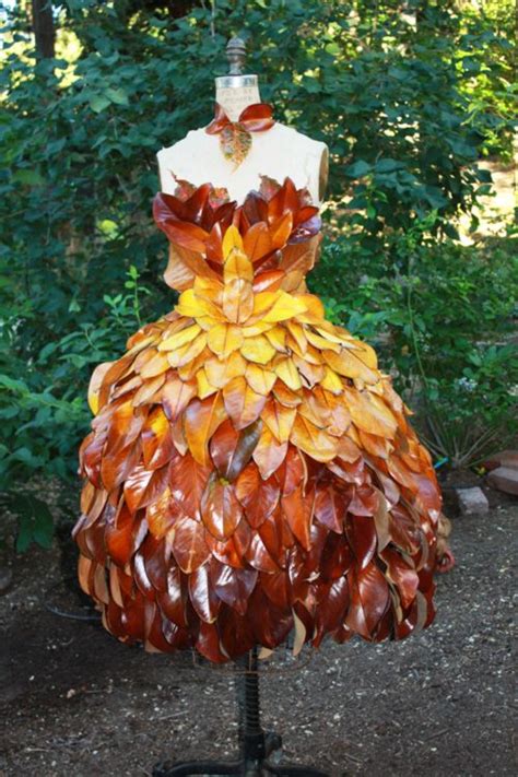 Stunning Non Wearable Dress Made Of Real Leaves Recycled Dress