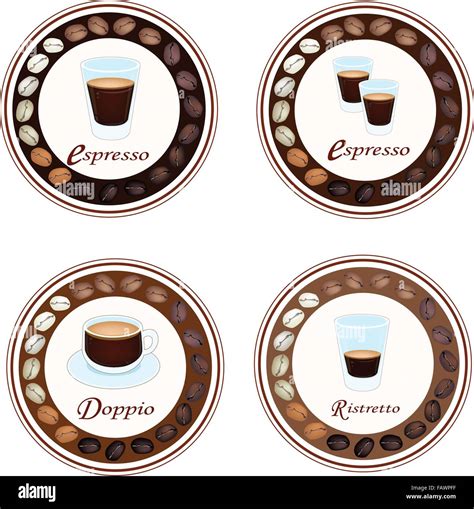 Une Illustration Collection De Style Rétro Café Espresso étiquettes