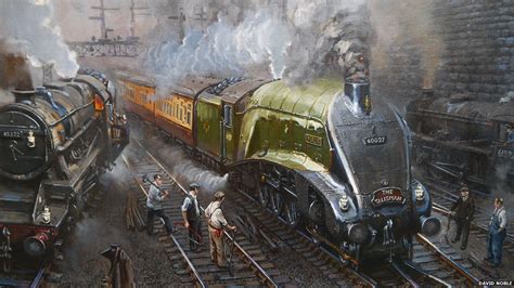 In Pictures David Nobles Railway Paintings Go On Show Bbc News