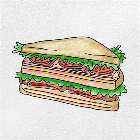 How To Draw A Sandwich Helloartsy