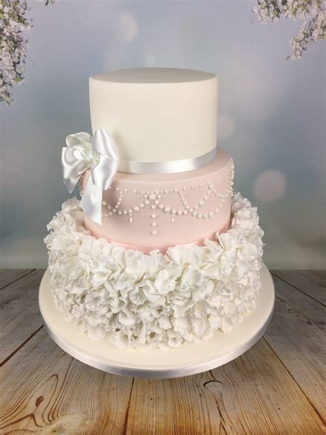 Pink And White Sugar Ruffles Wedding Cake Mels Amazing Cakes