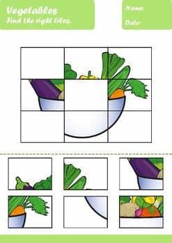 Vegetables Worksheets Age 4-5 in 2020 | Preschool ...