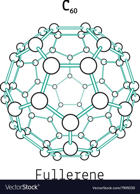 C60 Fullerene Molecule Royalty Free Vector Image