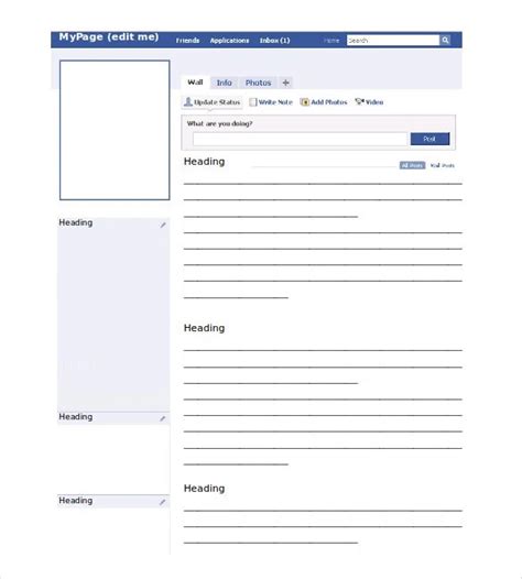 Blank Facebook Template Editable Perfect Template Ideas