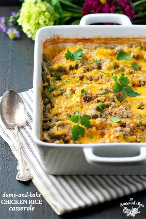Let stand for 5 minutes. Dump-and-Bake Chicken Rice Casserole | Recipe | Chicken ...