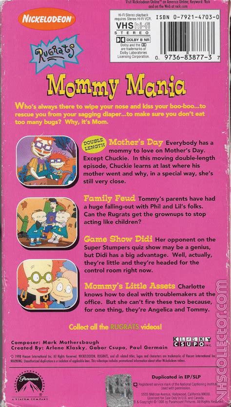 Nicklodeon S Rugrats Mommy Mania Vhs Rugrats Photo The Best Porn Website