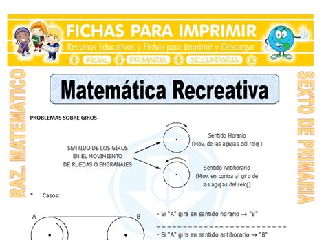 En esta nueva entrada de fichas para imprimir 5 años se refuerza y trabaja el número 5. Matemática Recreativa para Sexto de Primaria - Fichas para ...