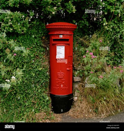 A Traditional British Post Box In England In Great Britain In The