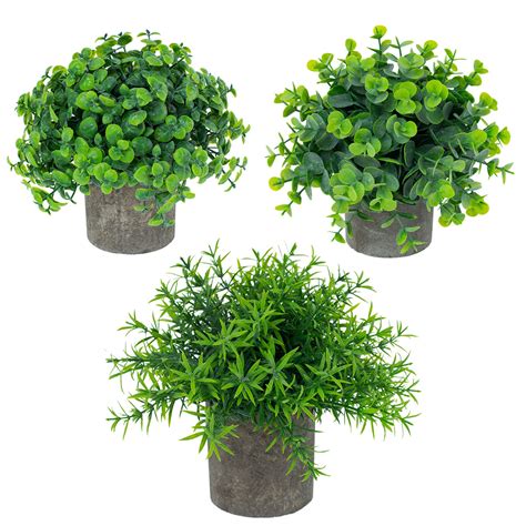 What better way to add a touch of green to your home decor than this boxwood bush by ashland. 3-pack Small Potted Artificial Plants Mini Faked Plants in ...