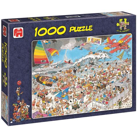 Jan van haasteren creates cartoon jigsaw puzzles that are crowded, silly and even include a secret hidden shark fin. Jigsaw Puzzle - 1000 Pieces - Jan van Haasteren: On the Beach Jumbo-01652 1000 pieces Jigsaw ...