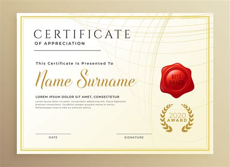 Elegant Diploma Or Certificate Award Template In Golden Style