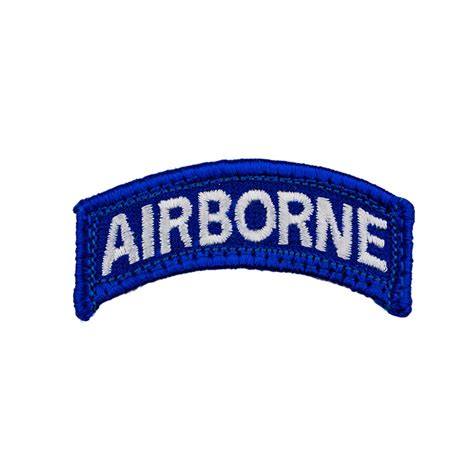 Airborne Full Color Tab Patch With Velcro Blue And White