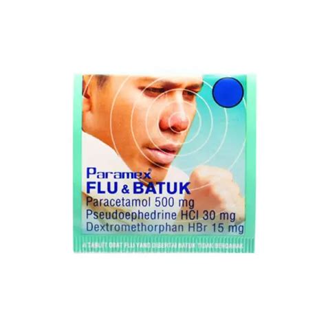 Paramex Flu And Batuk 4 Tablet Kegunaan Efek Samping Dosis Dan Aturan