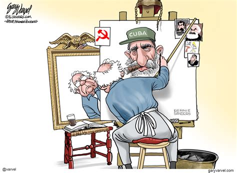 Political Cartoon U S Bernie Fidel Castro Cuba Communism Portrait The Week