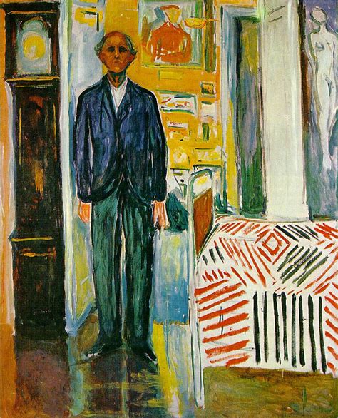 Self Portrait Between The Clock And The Bed Edvard Munch Wikiart