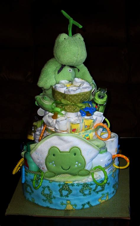Frog Diaper Cake Theme Baby Diaper Cake Baby Cakes Diaper Cakes Baby