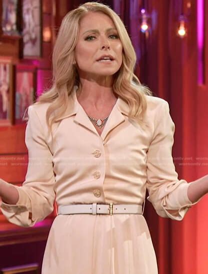 Wornontv Kellys Beige Shirt Dress On Generation Gap Kelly Ripa