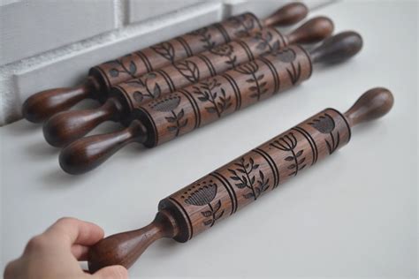 Wooden Rolling Pin By Dobroeremeslo On Etsy Rolling Pin Wood Carving