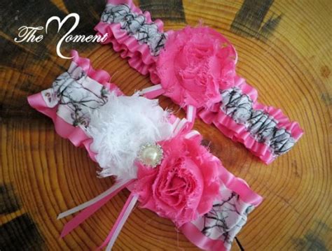 White Camo Garter With Pink Camo Wedding Garter Set Pink Garter