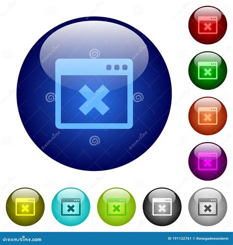 Application Cancel Color Glass Buttons Stock Vector Illustration Of