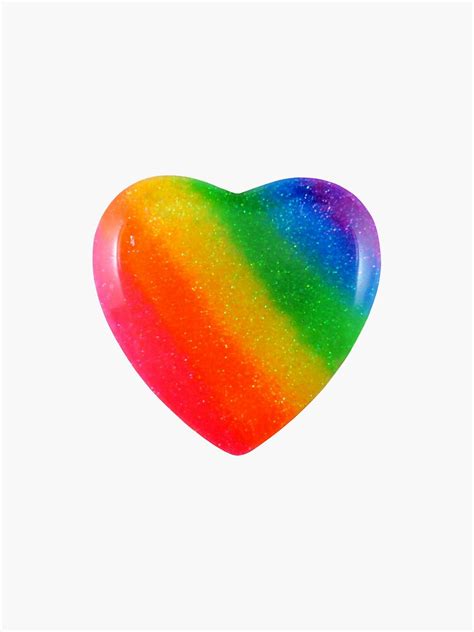 Glitter Rainbow Heart Sticker For Sale By Violetjleo Redbubble